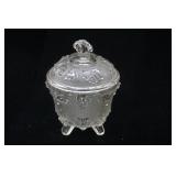 Vintage Jeannette Glass Candy Dish with Lid 6" tall by 4" wide