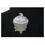 Vintage Jeannette Glass Candy Dish with Lid 6" tall by 4" wide