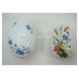 Limoges France Egg-Shaped Porcelain Trinket Boxes (2ct)