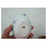 Limoges France Egg-Shaped Porcelain Trinket Boxes (2ct)