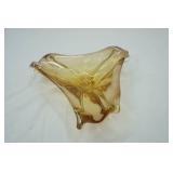 Vintage Amber-Colored Murano Glass Bowl