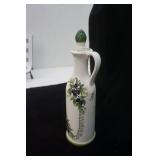 Hand-Painted & Signed Ceramic Olive Oil Bottle or Cruet