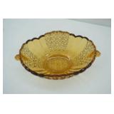 Vintage Fenton Colonial Amber Daisy and Button Bowl