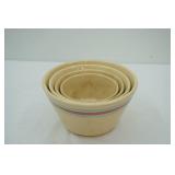 Vintage Watt Pottery Yellow Ware Nesting Bowls (4ct)