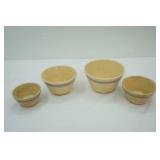 Vintage Watt Pottery Yellow Ware Nesting Bowls (4ct)