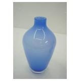 Vintage USA Ceramic Vase 8"x 3"; LSA Blue Vase 10" tall