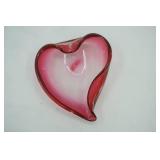Vintage Pilgrim Cranberry Glass Valentine Heart-Shaped Candy Dish