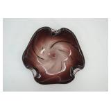 Vintage Murano Amethyst Art Glass Bowl