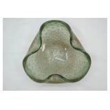 Vintage Murano Art Glass Bowl Featuring a Bullicante and Aventurine Technique