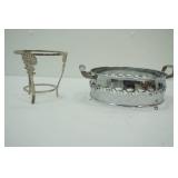 Vintage Casserole Stand & Brass Shell Crystal Ball Display Stand
