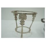 Vintage Casserole Stand & Brass Shell Crystal Ball Display Stand