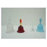 Vintage Fenton & La Vie Satin & Crystal Clear Glass Bells