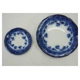 Vintage/Antique Flow Blue Pottery Plates