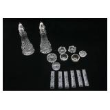 Vintage Crystal Salt & Pepper Shakers; Salt Cellars; Knife Rests