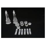 Vintage Crystal Salt & Pepper Shakers; Salt Cellars; Knife Rests