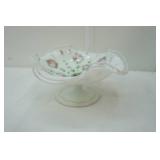 Vintage Charleston Rose Fenton Pedestal Bowl