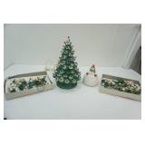 Vintage Ceramic Christmas Tree "Atlantic Mold"; Vintage Italian Christmas String Lights and more