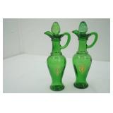 Vintage Avon Green Nile Bottles; Bohemian Crystal Decanters