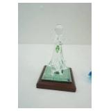 Vintage Fenton Buton Blue Glass Shoe; Dacara Glass Angel-Austria Crystal & More