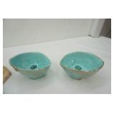 Vintage Jeanette Glass Marigold Carnival Glass Candlestick Holders; #912 Calif. Original Candlestick Holders