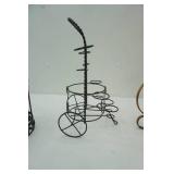 Metal Decor: Bird Cage; Wine Bottle, Flatware Table Holder