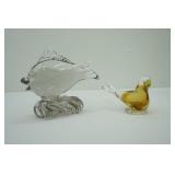 Vintage Murano Fish & Amber Bird