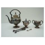Vintage/Antique Crosby Silver Over Copper Tea Set