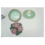 Antique Brass Cherubs/Angel Trinket Music Box; Porcelain Jamestown China Picture Frame and more