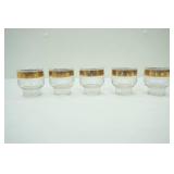 Set of 5 Culver Tyrol Roly Polys-Gold Rimed Glasses