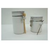Ceramic Canisters and Spoons  Set