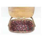 Vintage Caro-Nan Strawberry Woven Wood Basket; Custom Made Back Scratcher by Ron Payne