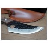 10.5" Hammered Carbon Steel Hunting Knife