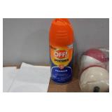 Assorted Fishing and Camping - Bobbers, Off, Canteen, Tackle