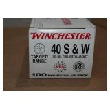 100 Winchester .40 S&W 165 Gr FMJ Ammo