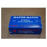 50 Master Match .38 Spl 158 Gr Semi Wad Cutter Ammo