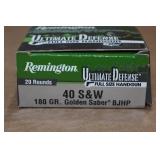 20 Remington Ultimate Defense .40 S&W 180 Gr Golde Saber BJ HP Ammo