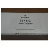 50 .357 Sig 147 Gr Sierra HP Ammo
