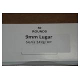 50 9mm Luger 147 Gr Sierra HP Ammo