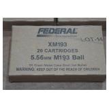 60 Federal 5.56mm 55 Gr FMJ BT Ammo