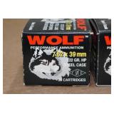 40 Wolf 7.62 x 39mm 122 Gr HP Steel Case Ammo