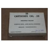 20 Colombian Military Surplus .30 Caliber FMJ Ammo