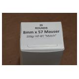20 8mm Mauser 200 Gr HP BT Match Ammo