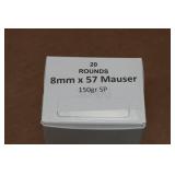 20 8mm Mauser 150 Gr SP Ammo