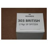 20 .303 British 174 Gr SP Spitzer Ammo