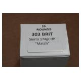 20 .303 British 174 Gr Sierra HP Match Ammo