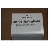 20 .30-06 Sprg 180 Gr Sierra SP BT Ammo
