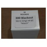 30 .300 Blackout 125 Gr Sierra HP BT Match Ammo