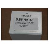 30 5.56mm NATO 69 Gr Sierra HP BT Match Ammo