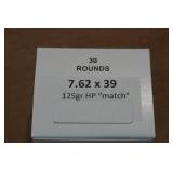 30 7.62 x 39mm 125 Gr HP Match Ammo