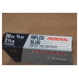 4 Federal Classic 20 Gauge 2-3/4" Rifled HP Slugs